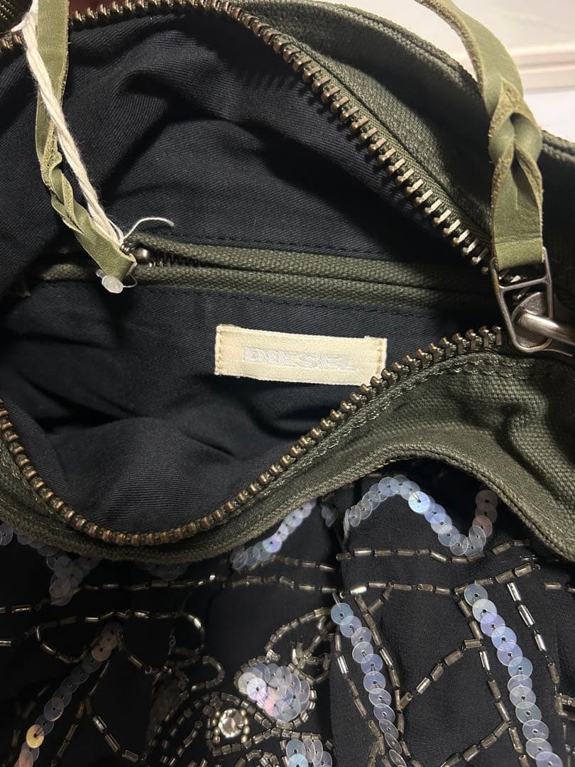 新品❗️00s y2k diesel ショルダーバッグ スタッズ ビーズ ラメ