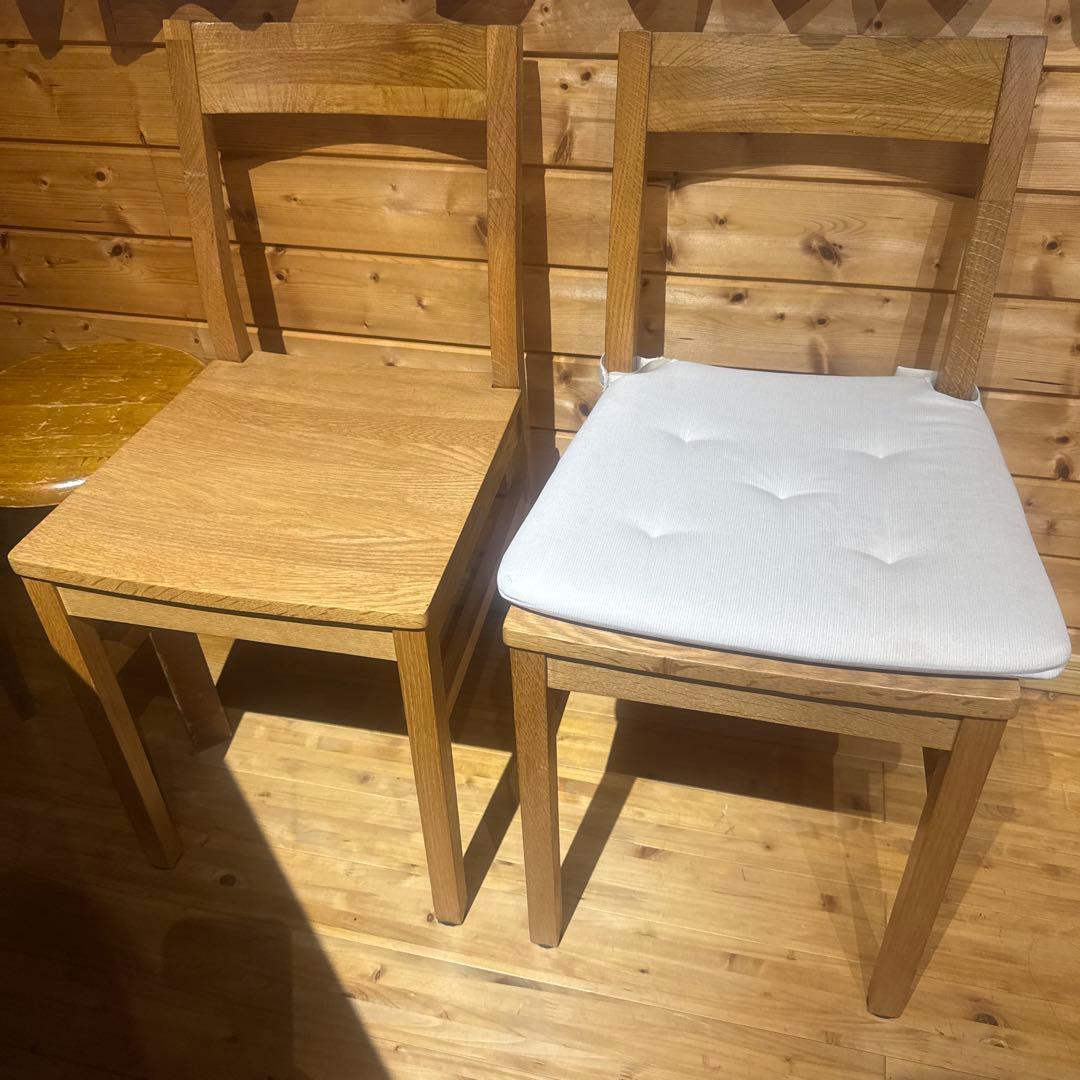 無印良品 無垢材オーク材 チェア 2脚セット