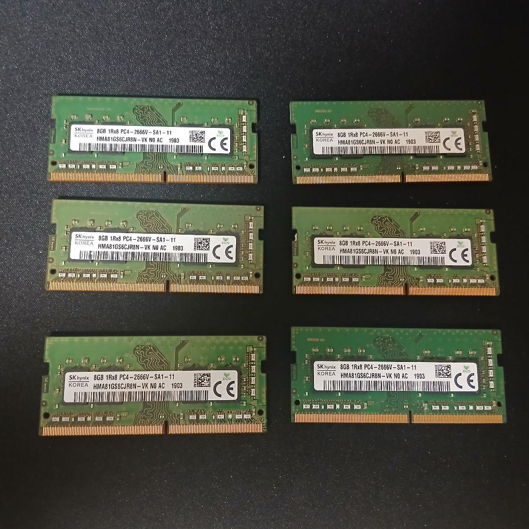 【まとめ売り】SK Hynix 8GB DDR4 2666V ノート用 SK hynix 8GB DDR4 2666 Desktop DIMM RAM 1Rx8 PC4-21300 for DELL HP