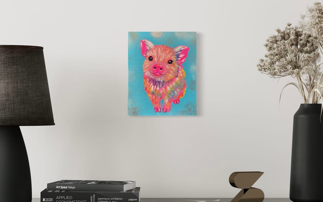 ⭐️ミニブタ⭐️絵画 原画 現代アート キャンバス アクリル画