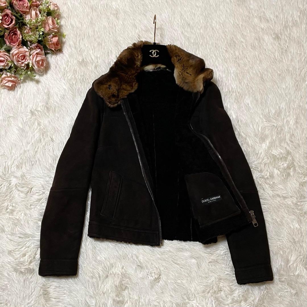 a*i様 《最高峰の絶品》Dolce & Gabbana ファー付きムートンジャ