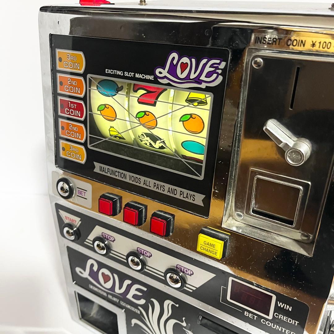 卓上ミニスロットマシーン LOVE レトロゲーム機 卓上ゲーム レア 希少