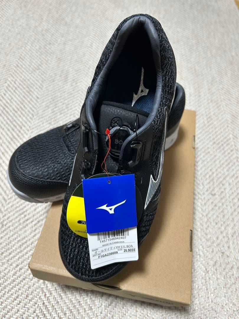 新品　未使用 ミズノオールマイティVH51L BOA ブラック　25.5cm