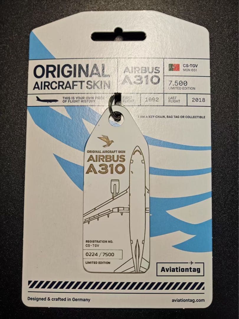 SATA航空 Aviationtag A310-300 CS-TGV Aviationtag CS-TGV – Exclusive edition of Europe's last Airbus A310