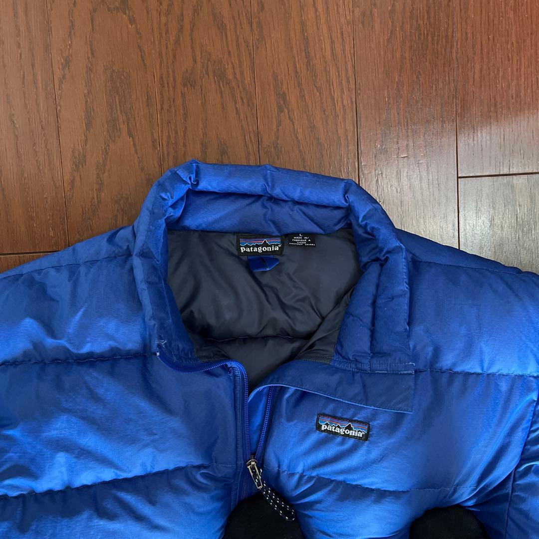 patagonia ダウンジャケット 青 Lサイズ - メルカリ