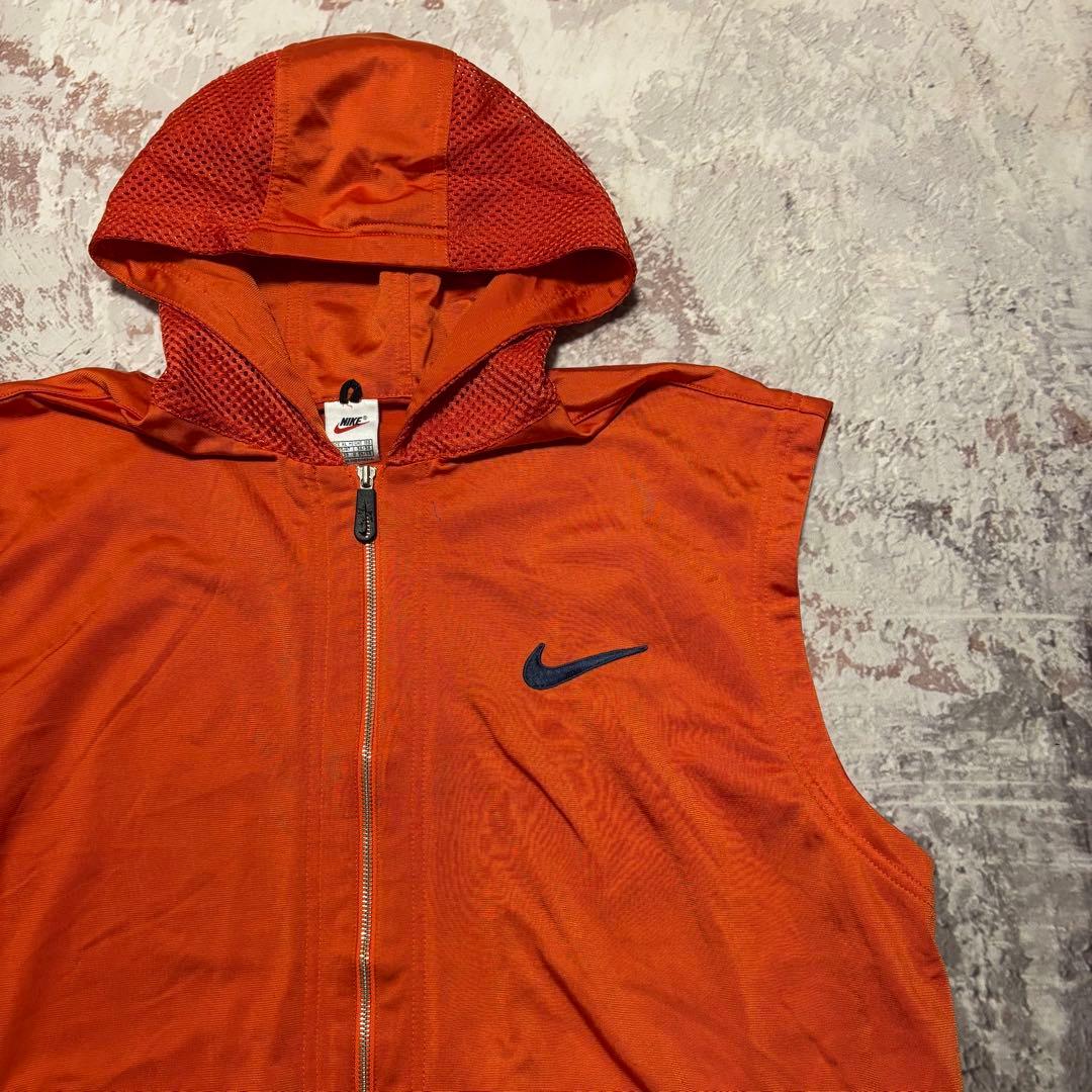 90's NIKE ナイキ ナイロン テックメッシュベスト オレンジ XL - メルカリ
