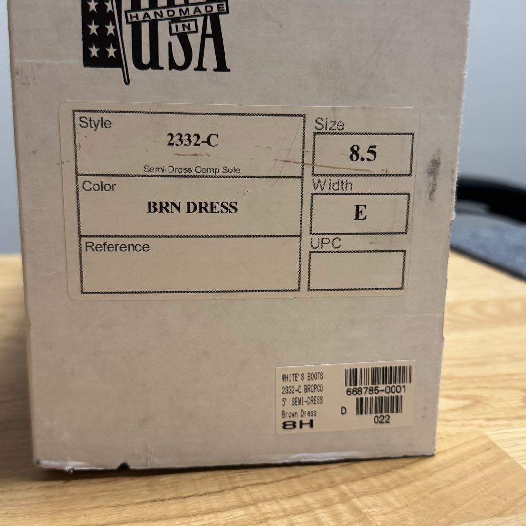 【美品】White's ホワイツ セミドレス ドレスブラウン 8.5E