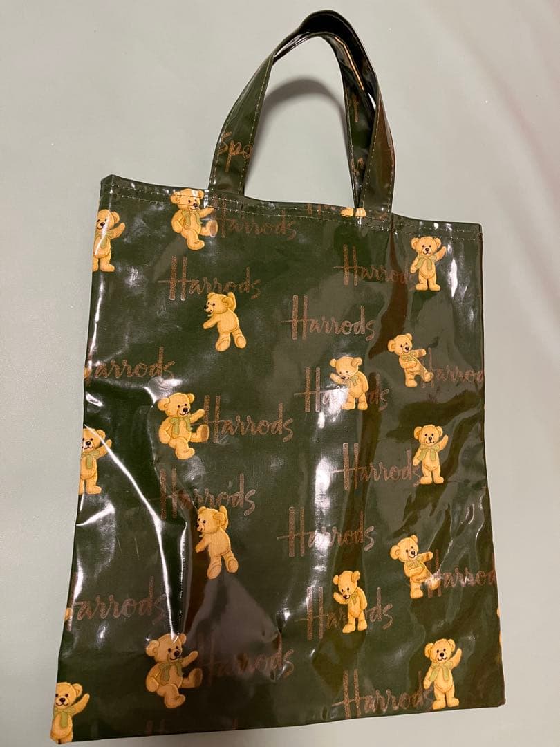 Harrods クマ柄 トートバッグ グリーン - メルカリ