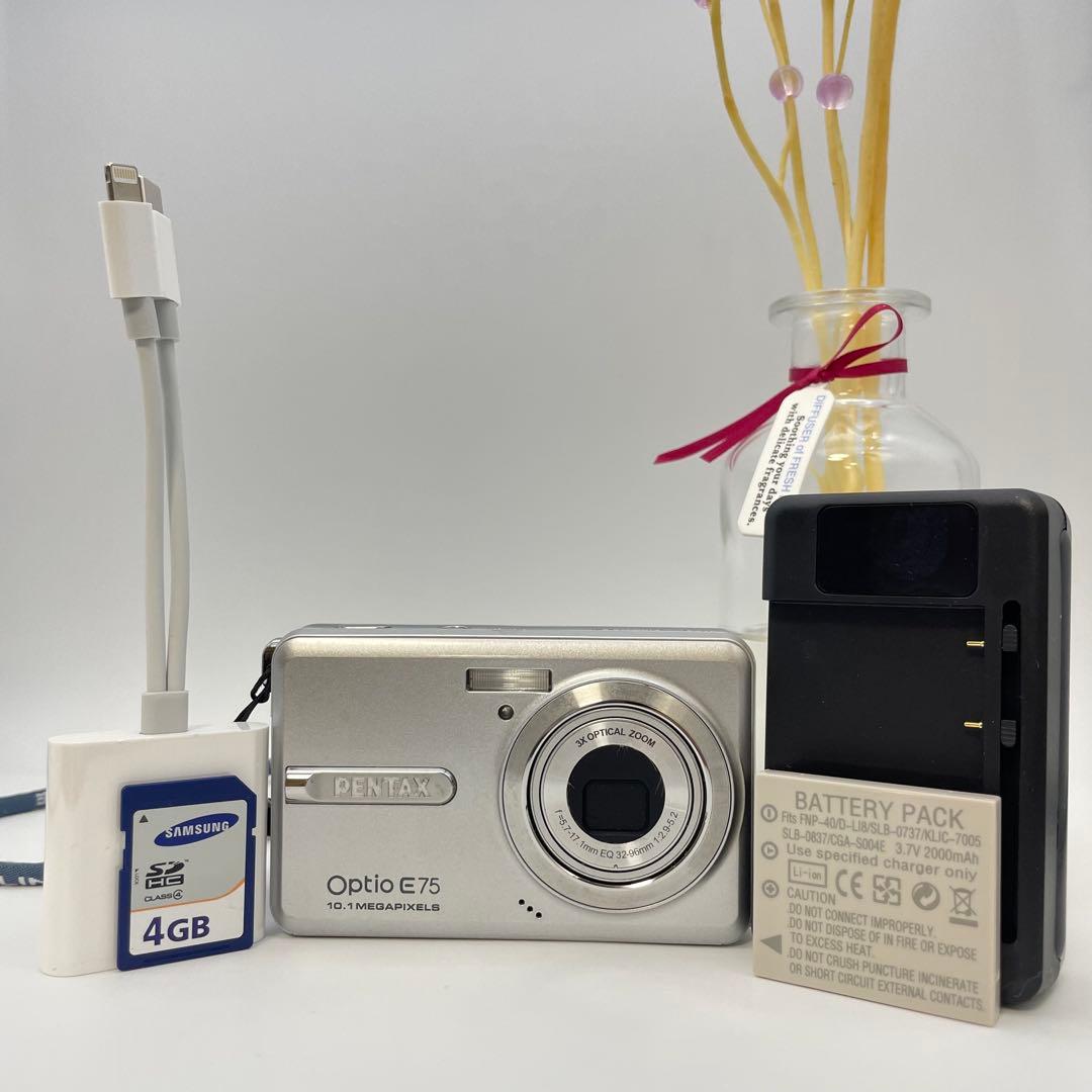 スマホ転送OK✨PENTAX Optio E75✨動作確認済 可愛いコンデジ♪ - メルカリ