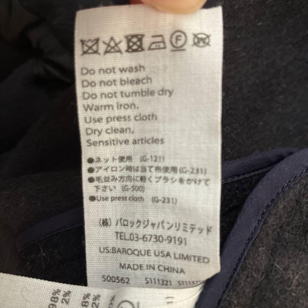 ENFOLD ウールリバー スタンドショートコート ネイビー M 38