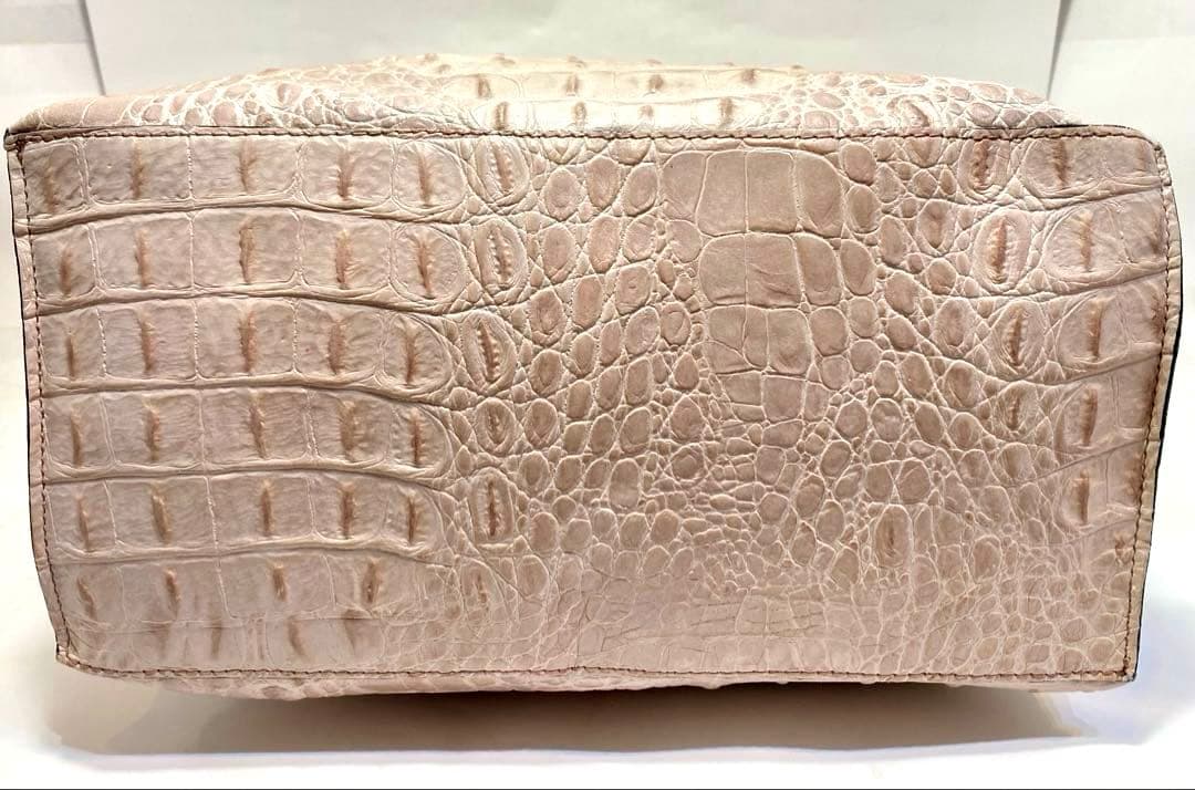 FURLA フルラ クロコ型押し ハンドバッグ ピンクベージュ 未使用保管品