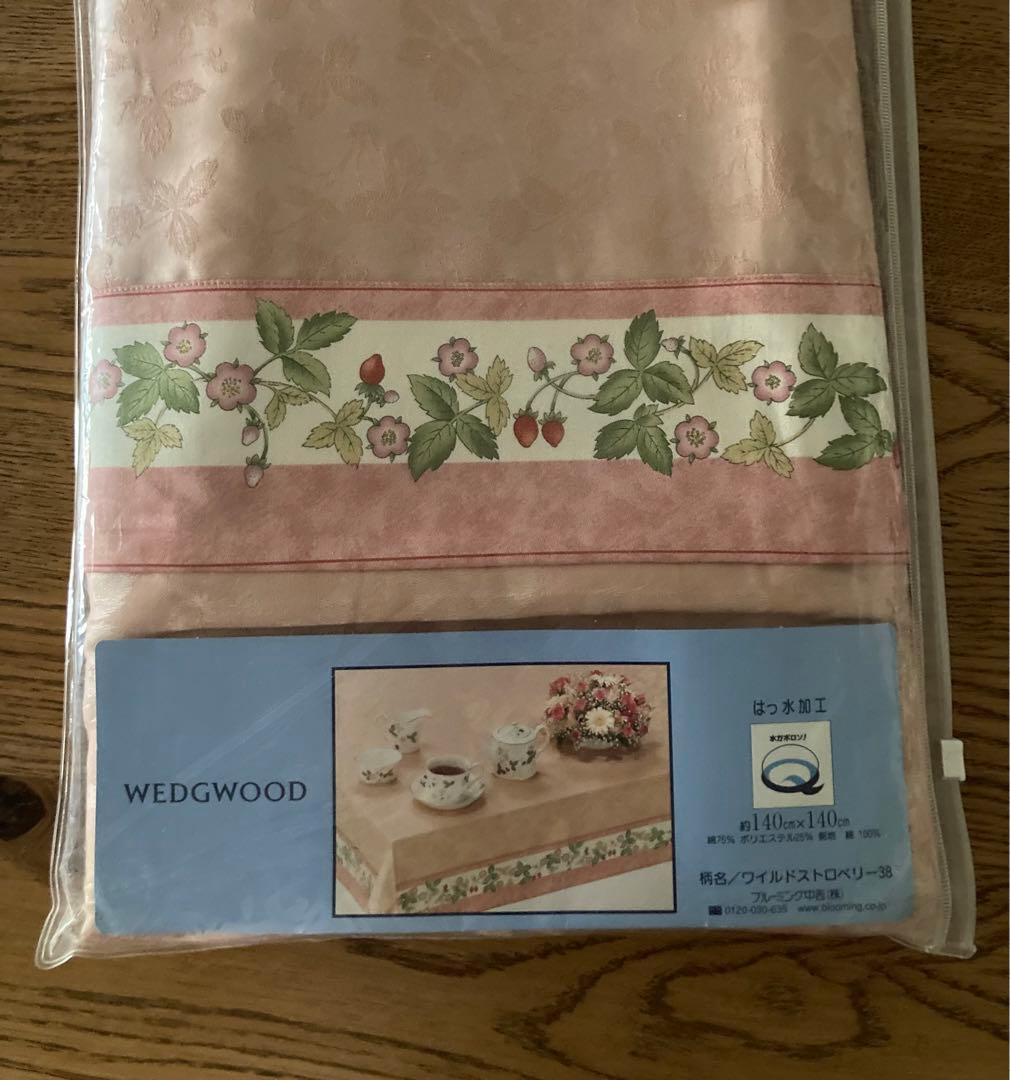 ウェッジウッド ワイルドストロベリー 撥水テーブルクロス 140×140cm