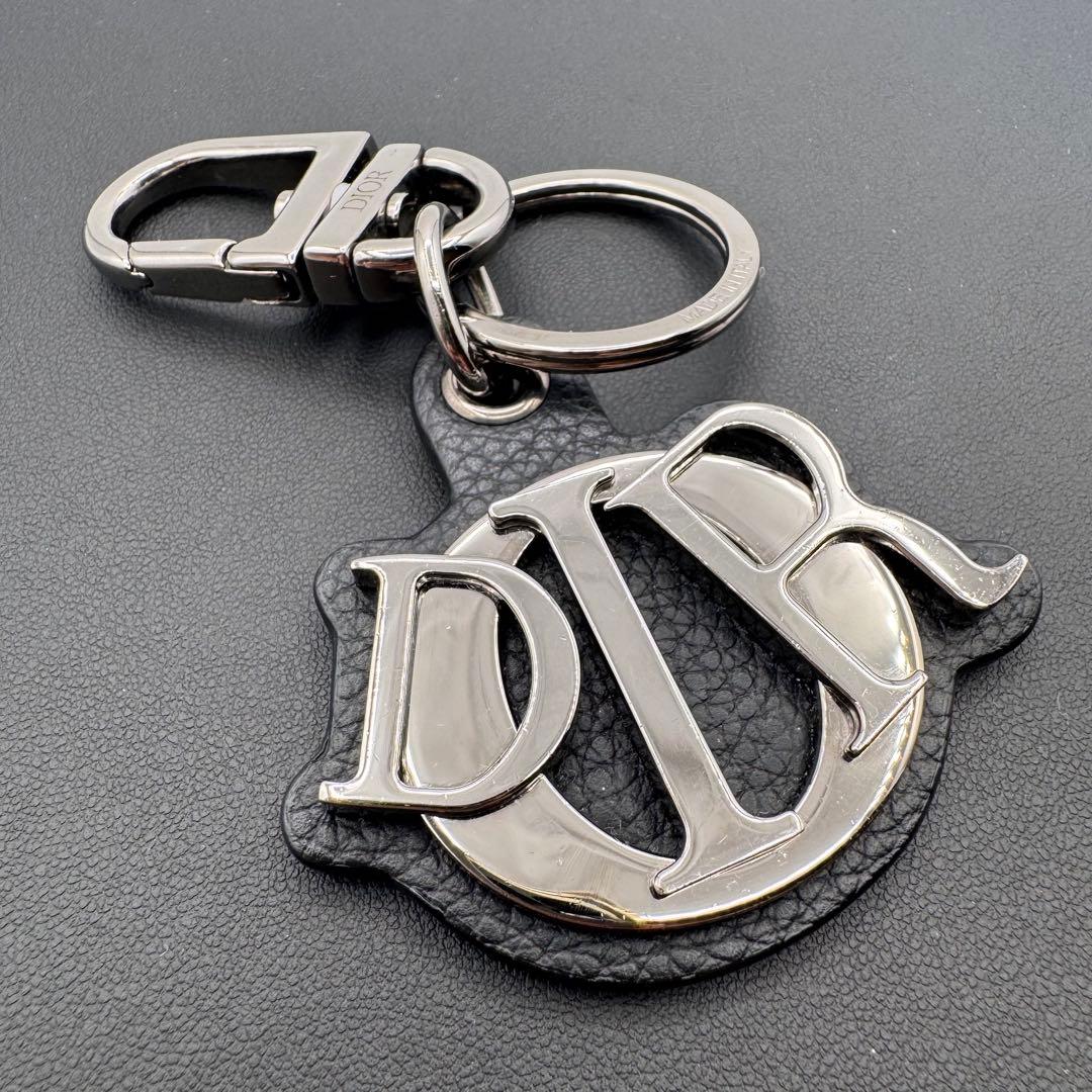 希少 Dior ディオール ロゴ キーリング チャーム 黒 シルバー Christian Dior（クリスチャン・ディオール） 激レア新品同様