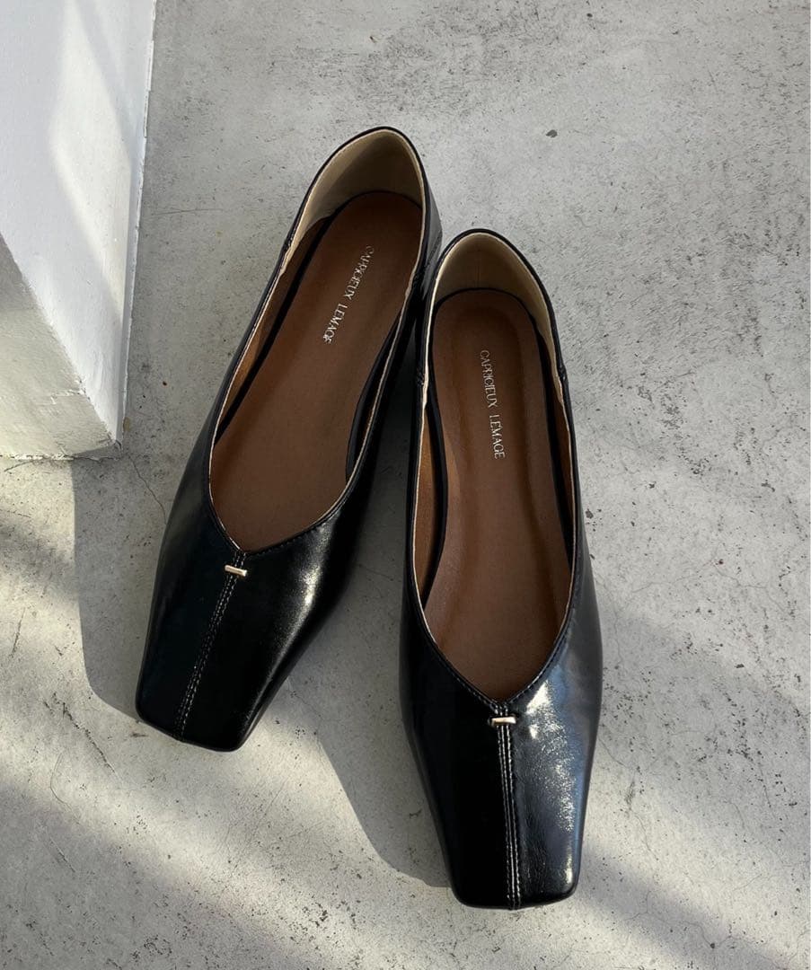 新品未使用♡CAPRICIEUX LE'MAGEスクエアステッチフラットシューズ CAPRICIEUX LE'MAGE｜【大人の定番パンプス】スクエアステッチフラット