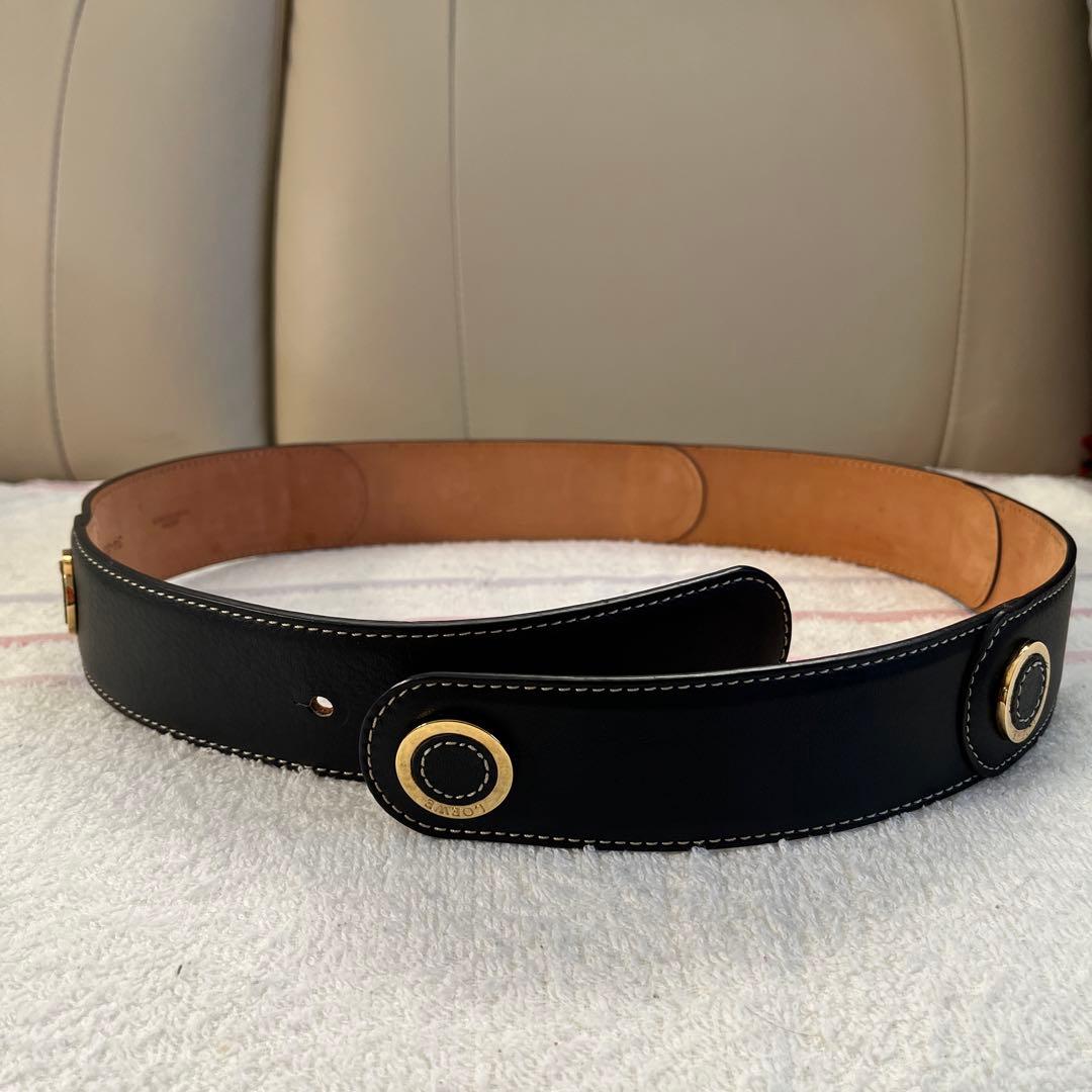 大幅お値下げです！ロエベ　 レディース 黒レザー ベルト LOEWE（ロエベ） ベルト E619238X49 メンズ レディース レザー