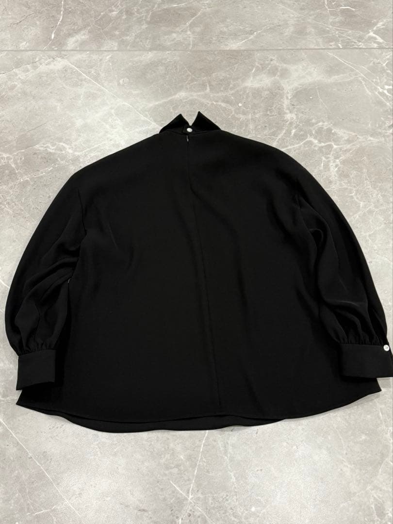 タグ付き未使用 ENFÖLD フリルカラー取り外し可ブラウス 黒 38