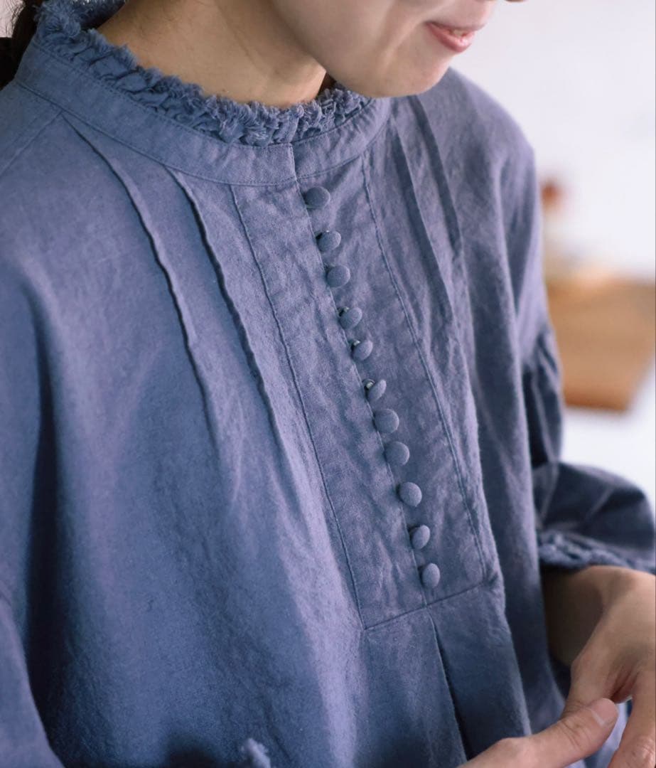 ソウルベリーブラウス 月影のブラウス グレイッシュブルー