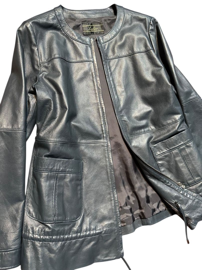 11号 大きいサイズ！極美品！最高級 レリアン 本革 羊革 ラムレザー