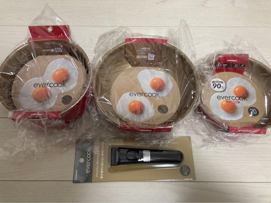 【新品・未開封】 エバークック フライパン 4点セット Amazon｜エバークック フライパンセット 4点セット（フライパン 20
