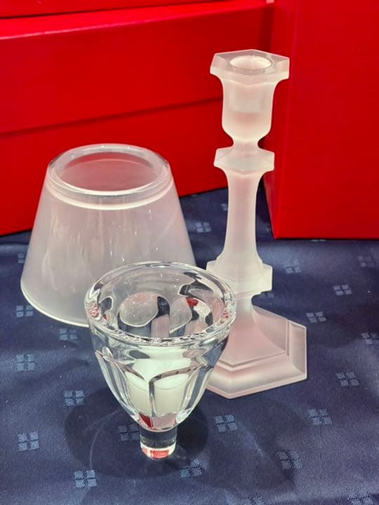 ウッチィ様専用) フロストホワイト バカラ キャンドルスタンド アワ