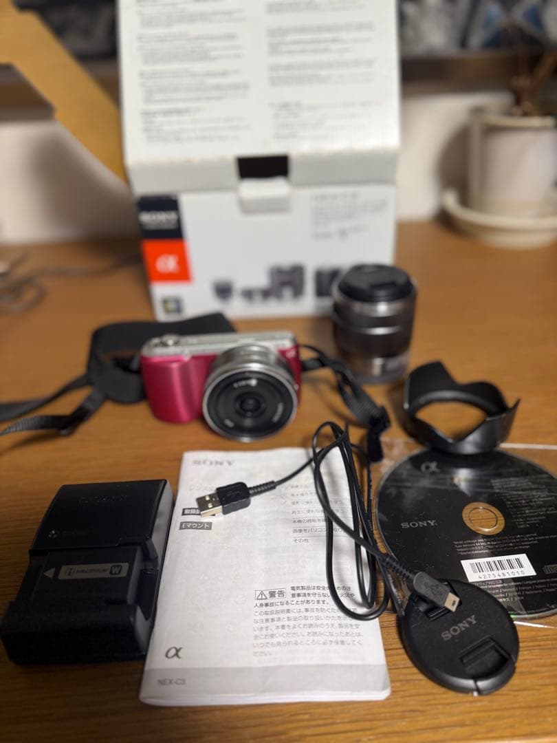 即日発送可】SONY NEX-C3Dダブルレンズキッドカメラ ピンク - メルカリ