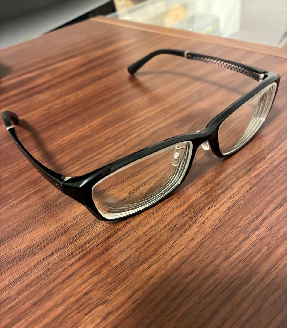 黒縁メガネ(度入り)細身のフレーム メガネ 度付き 度あり スクエア 形状記憶 フレーム 軽量 軽い 黒縁