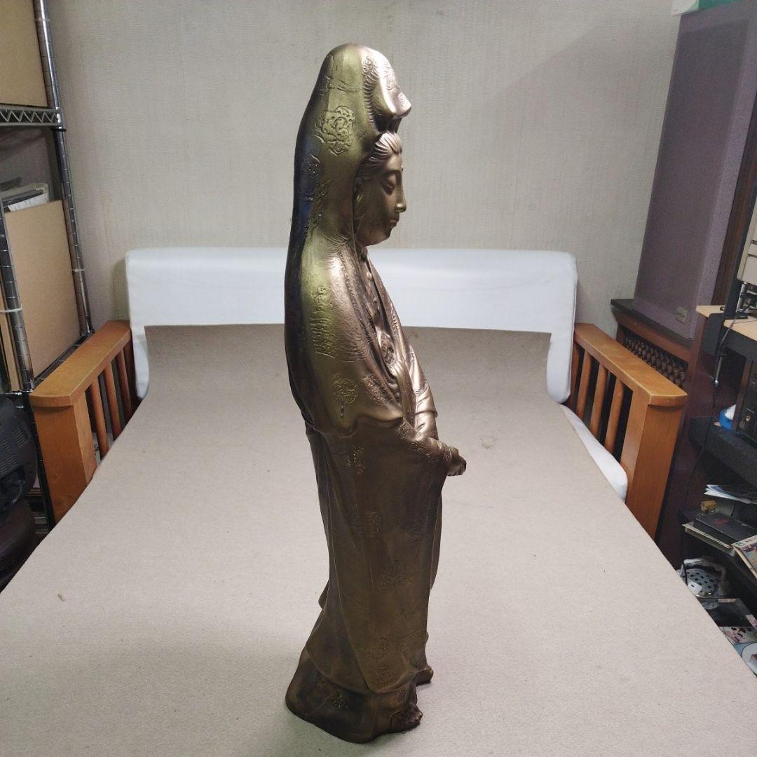 観音菩薩像 高さ約62cm 仏様 仏像 在銘有 鶯玉作 - メルカリ
