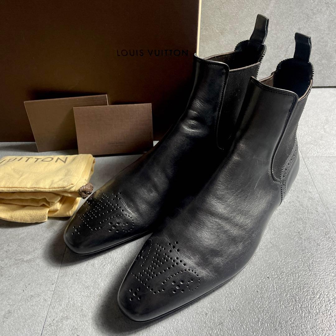 超希少✨️ LOUIS VUITTON サイドゴアブーツ メダリオン ブラック 中古・古着通販】LOUIS VUITTON (ルイ ヴィトン) サイドゴアブーツ