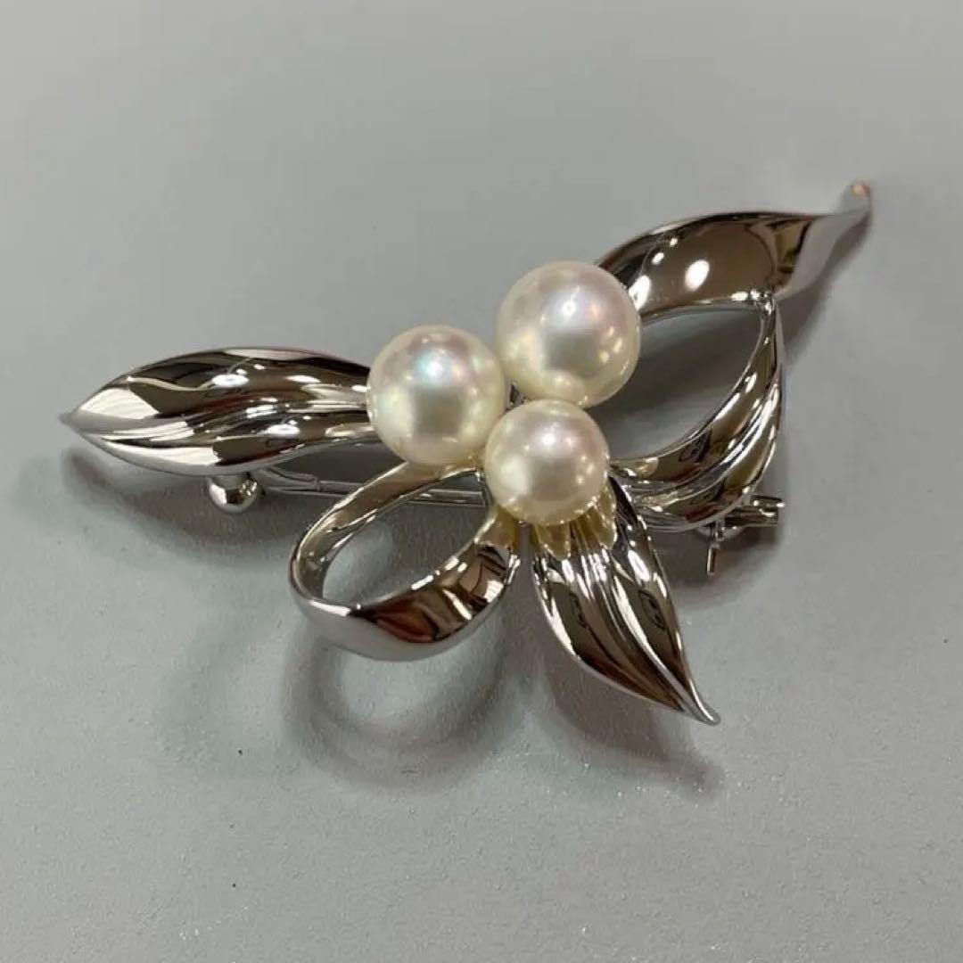 ミキモト ブローチ 入学式 卒業式 あこや真珠 ブランド シルバー製