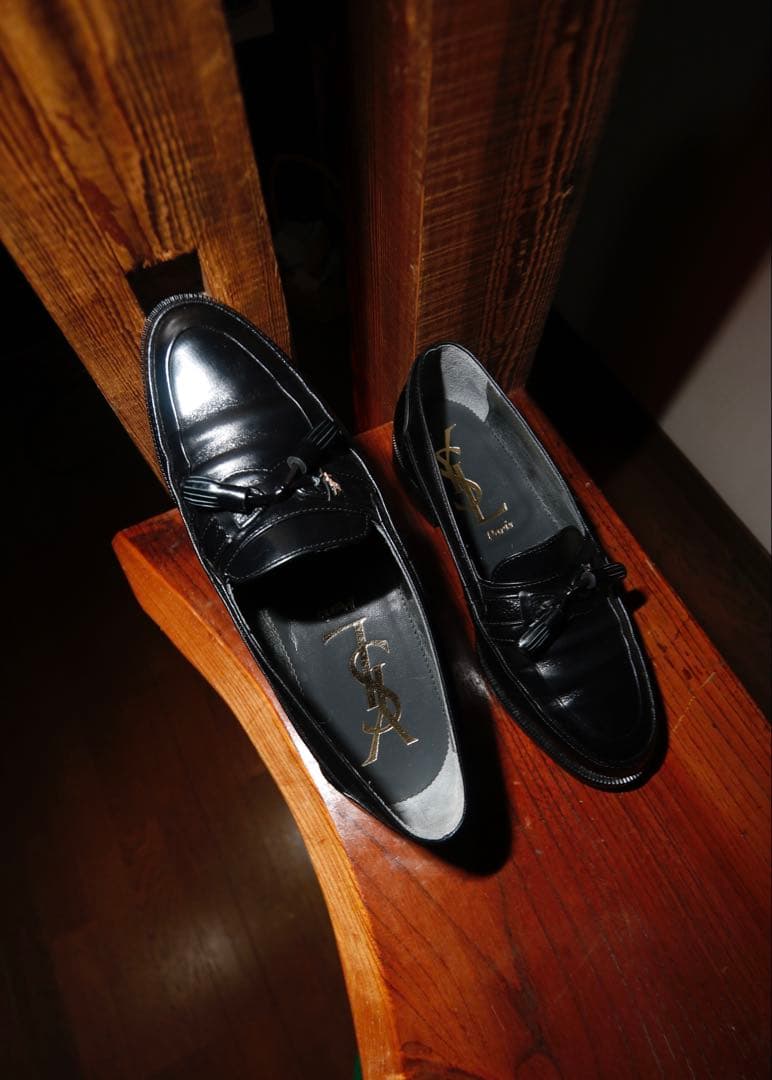 90's 【イヴ・サンローラン】　タッセルローファー 黒 #385 YSL ヴィンテージ イヴ・サンローラン タッセルローファー #385