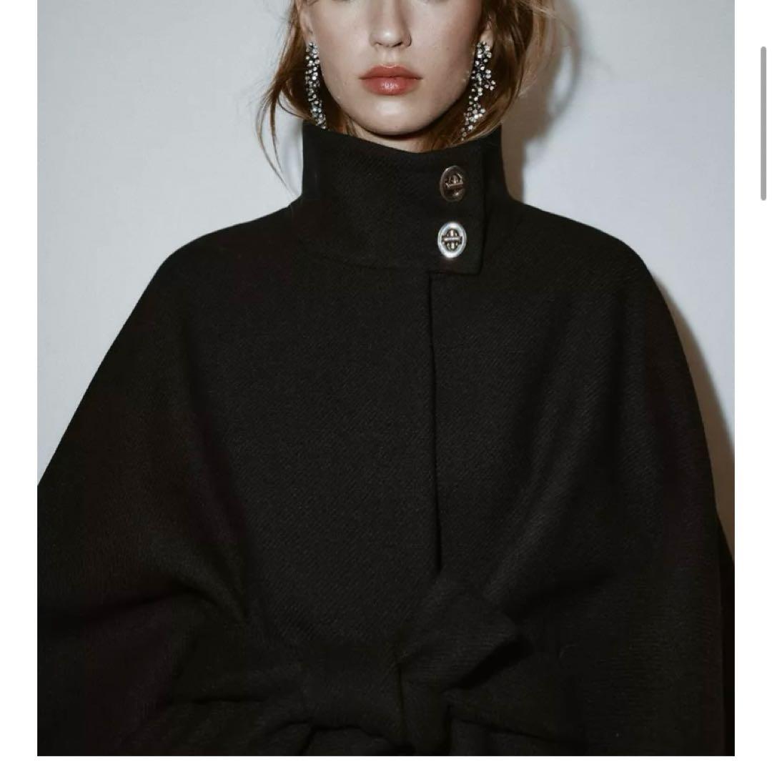 ZARAウール製 ケープスリーブ ショートコート - メルカリ