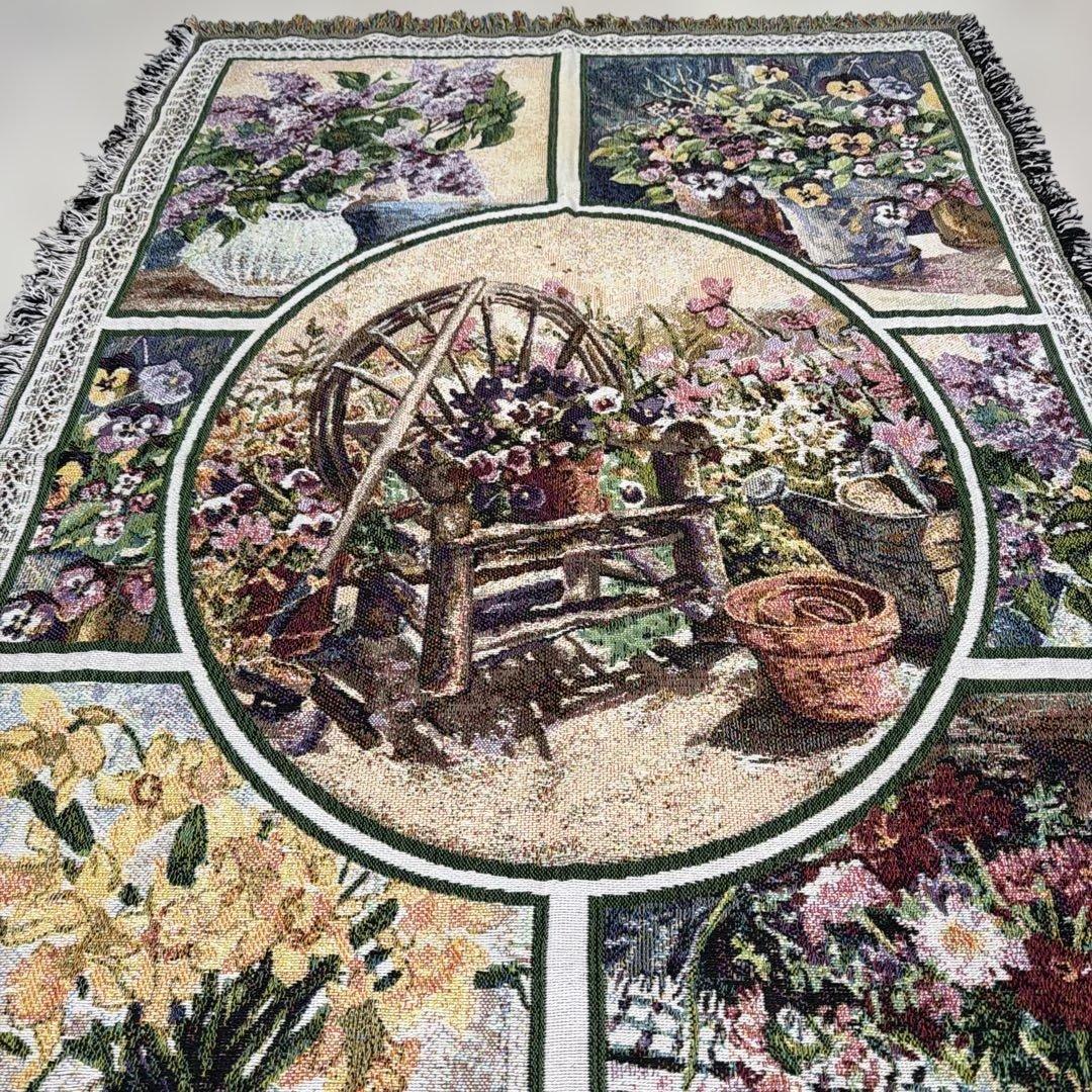 花 花壇 マルチカバー ソファカバー ヴィンテージラグ 175x114 - メルカリ