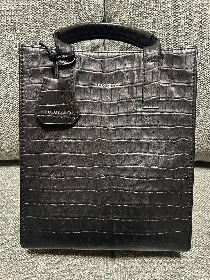 EUROKENVY レザーミニトートバック ユーロケンビー クロコ型押し