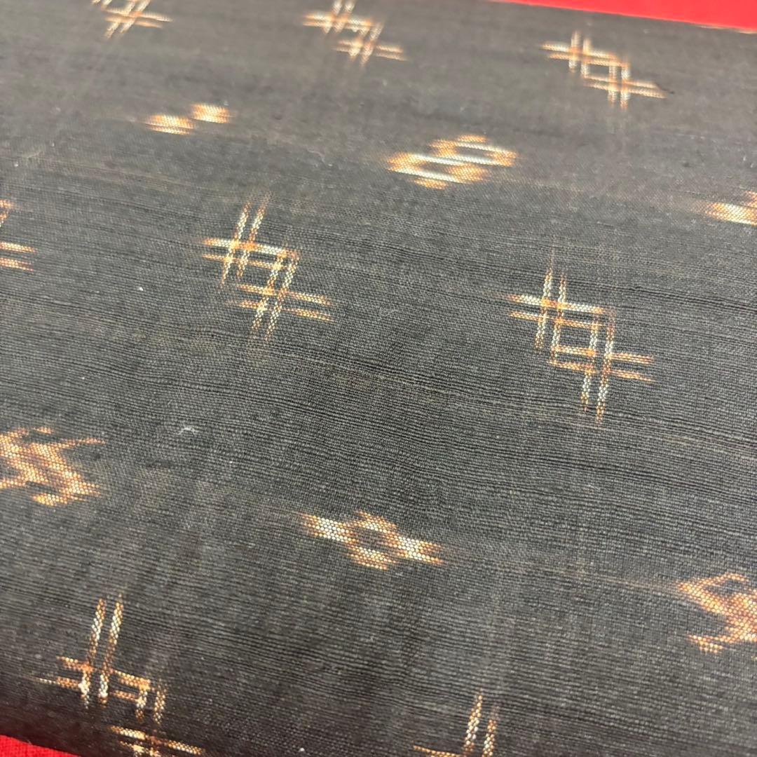 本場久米島紬 焦茶色 反物 国指定重要無形文化財