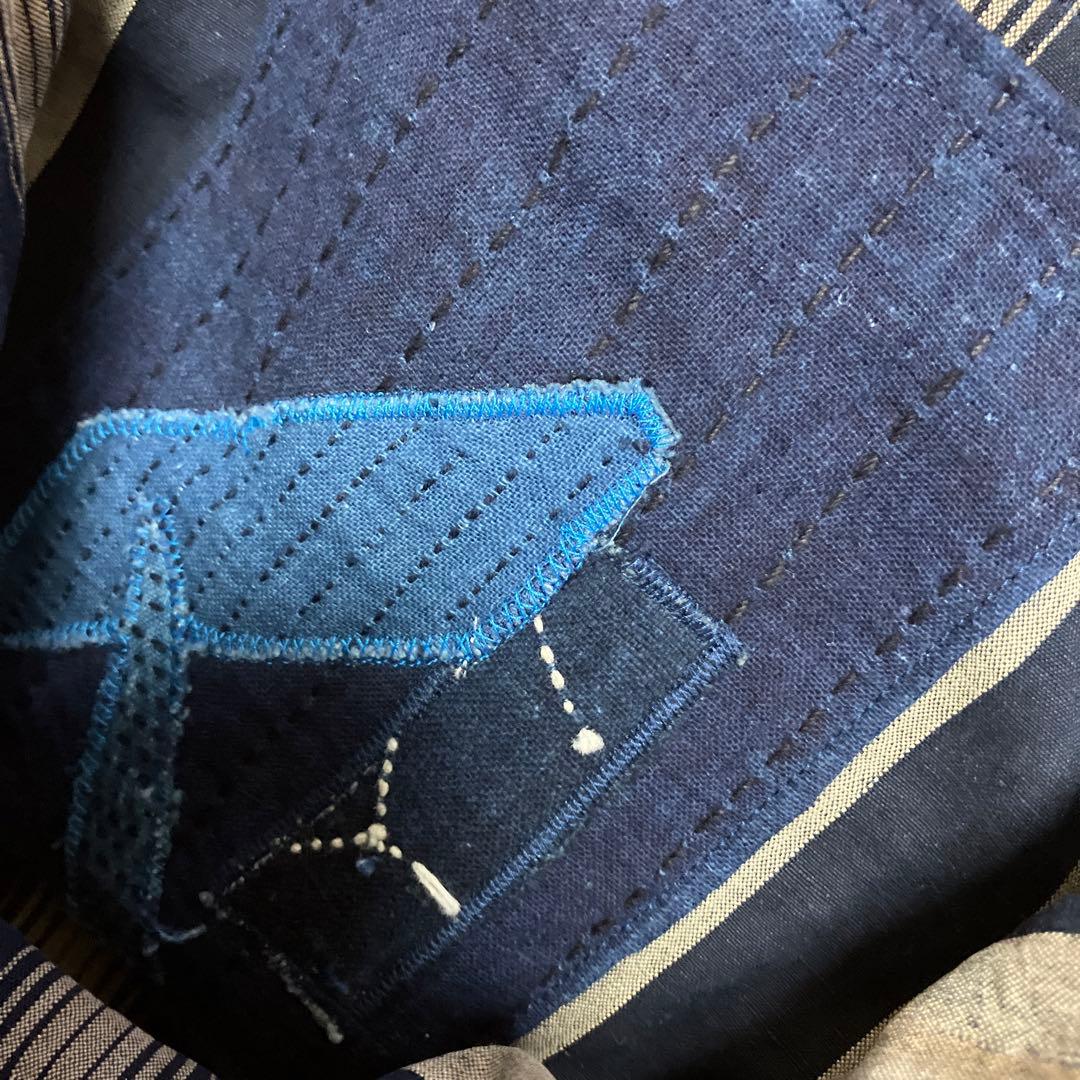 国産山葡萄籠かご藍染古布紅花染め刺し子2way手提げショルダーバック