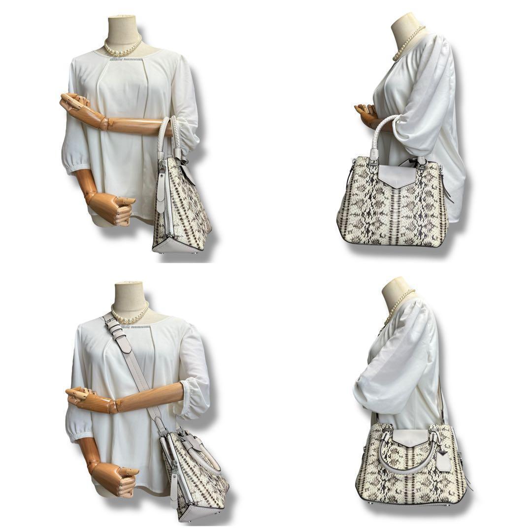 《入手困難》マイケルコース ハンドバッグ 2way パイソン柄 型押し レザー