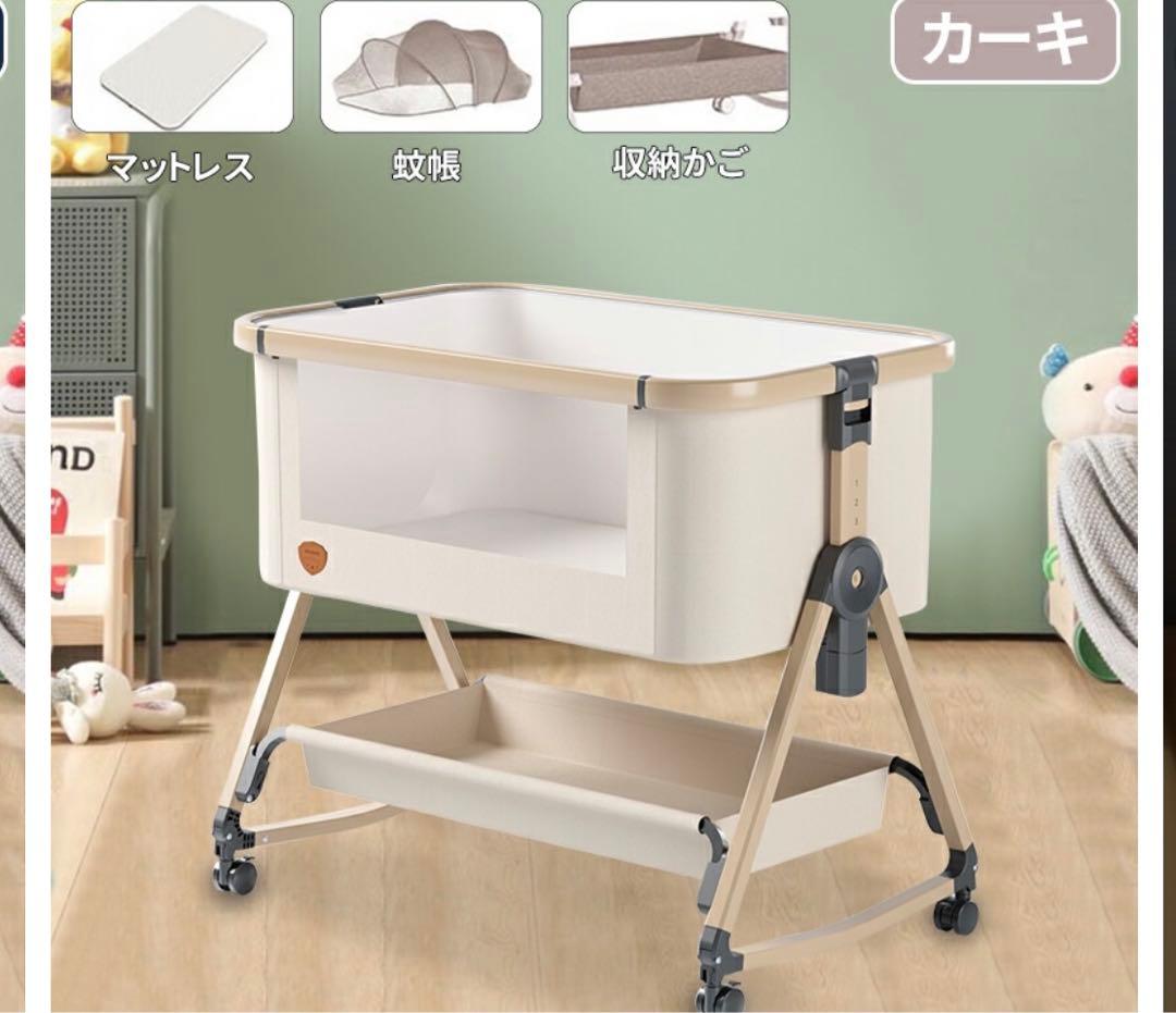 美品 ベビーベッド &PUPPAPUPOベッドシーツ2枚セット