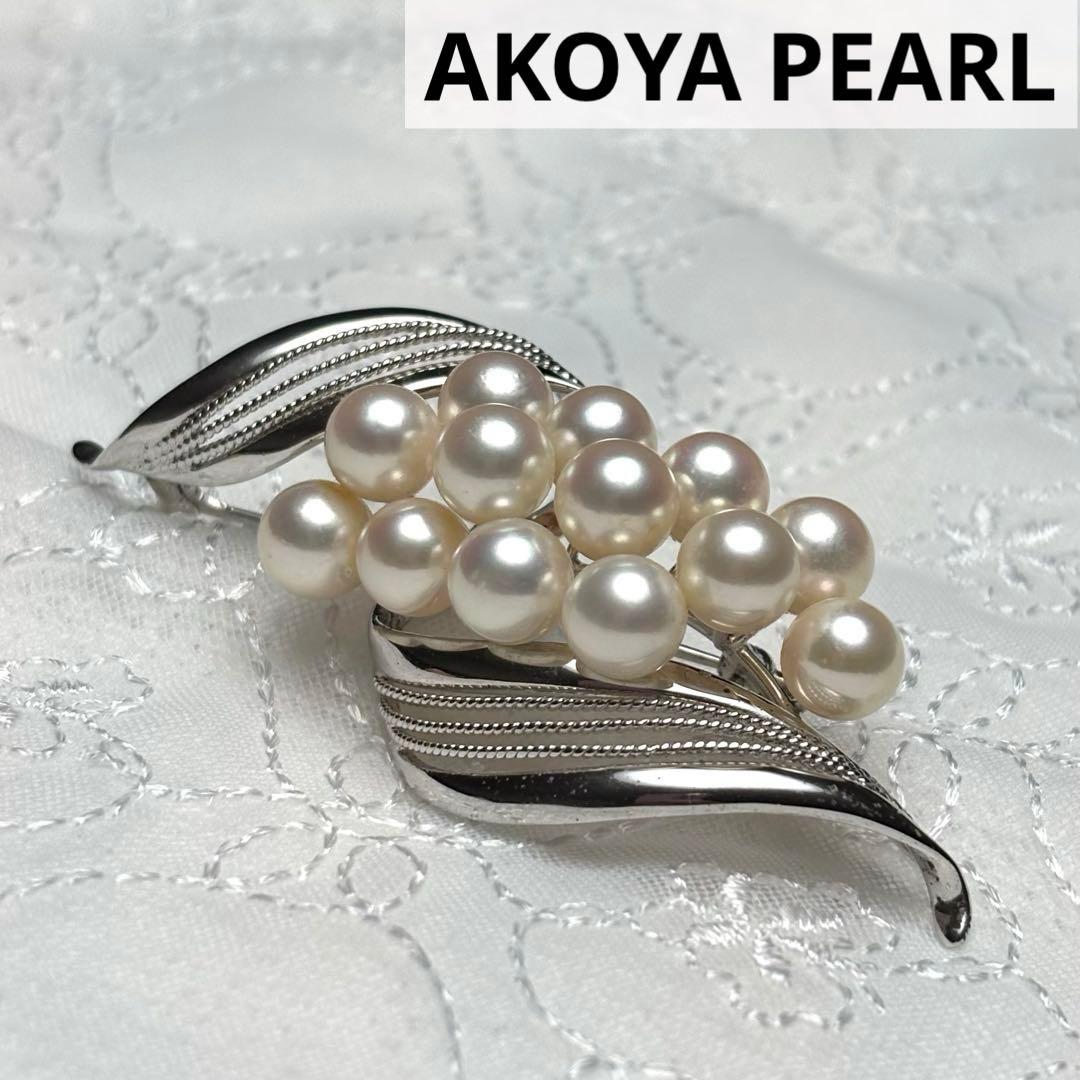 専用 極上の逸品 アコヤ真珠 ブローチ 花珠級 7mm 13珠 ケース付き b-mp56a7h_01.jpg