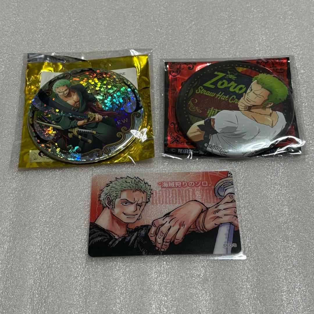 ONEPIECE ワンビース ロロノア・ゾロ 輩缶バッジ クリアカード - メルカリ