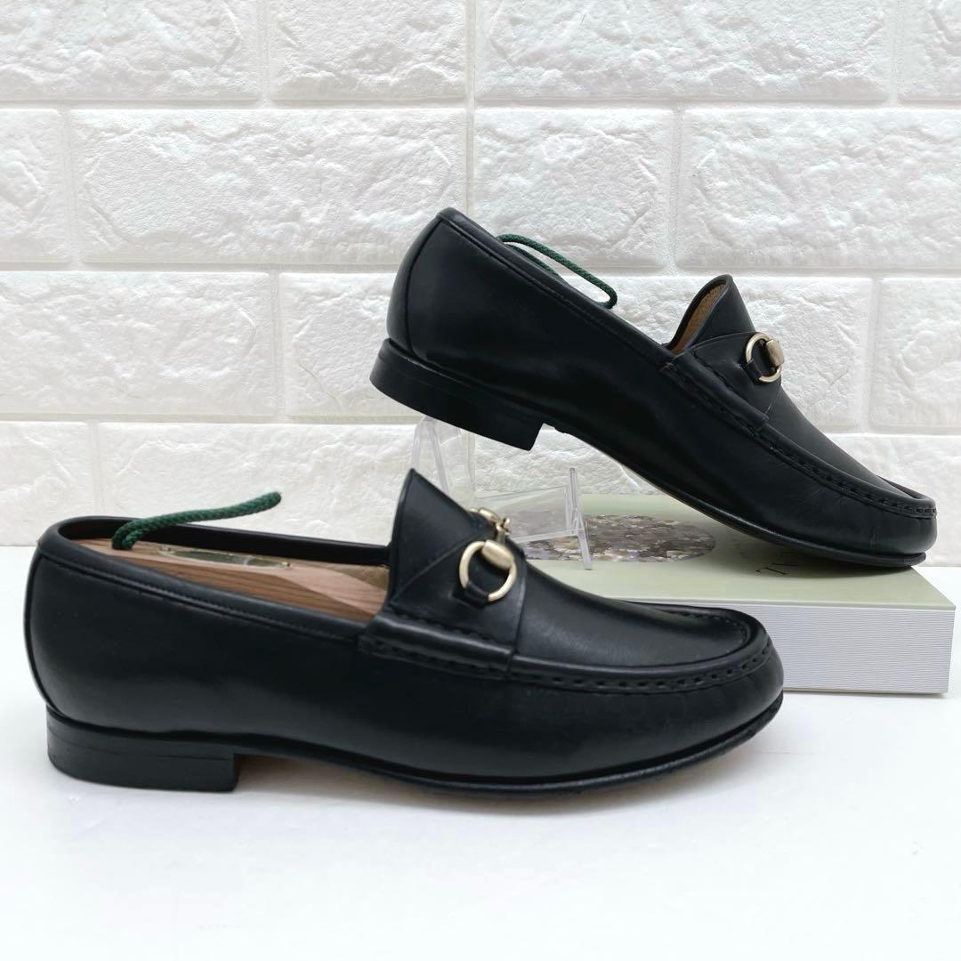 グッチ ホースビット ローファー レザー 本革 ブラック 6B 23.0cm