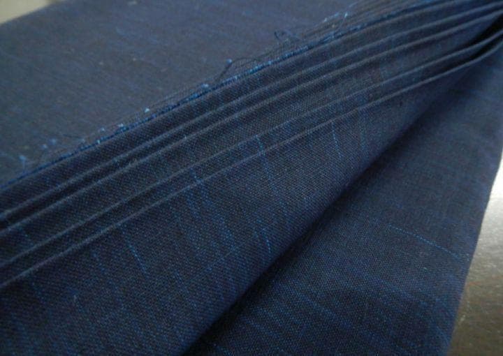 正藍染・松阪木綿濃紺色無地着尺反物・長12m巾40cm・二反物まとめて