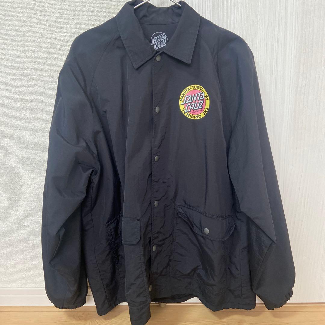 SANTA CRUZ ナイロンコーチジャケット ブラック - メルカリ