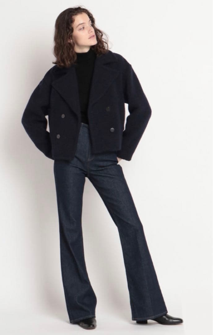 サボテン様 Theory 22aw ショート丈Pコート 890 ネイビー - メルカリ