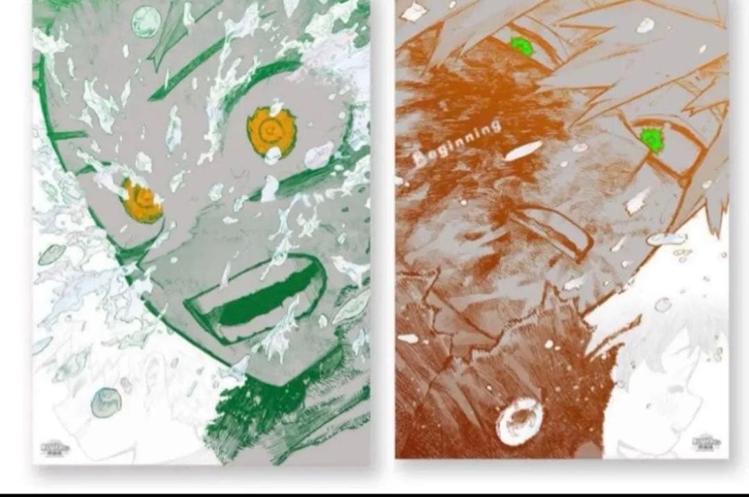 ヒロアカ原画展The Beginning　緑谷出久　爆豪勝己 ヒロアカ 原画展 アートポスター 爆豪勝己 緑谷出久 緑谷出久 爆豪勝己