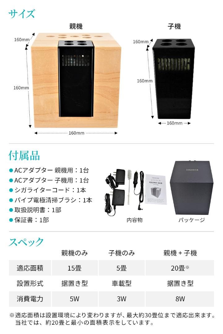新型インフルエンザ対策 空気清浄機『SOYOCA』朱色 新品 未開封 美品