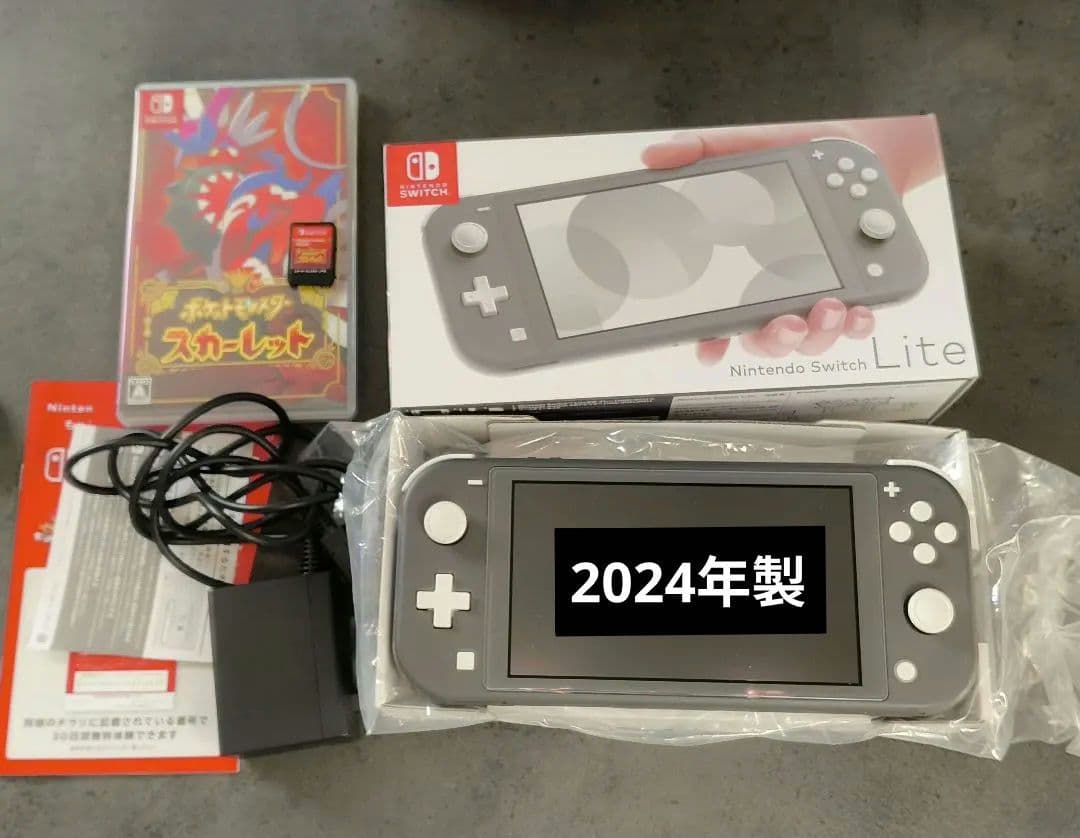 ミ*ズ様 Switch Light grey 本体 ポケモンスカーレットソフト Nintendo Switch 有機ELモデル ポケットモンスター ポケモン