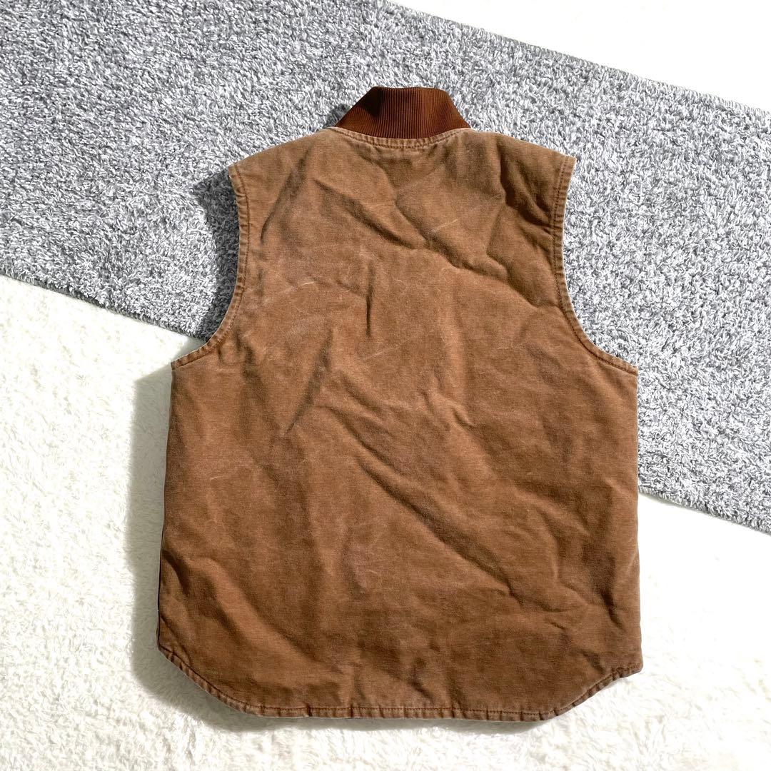 00s カーハート ダックベスト 裏地キルティング 中綿 M ブラウン