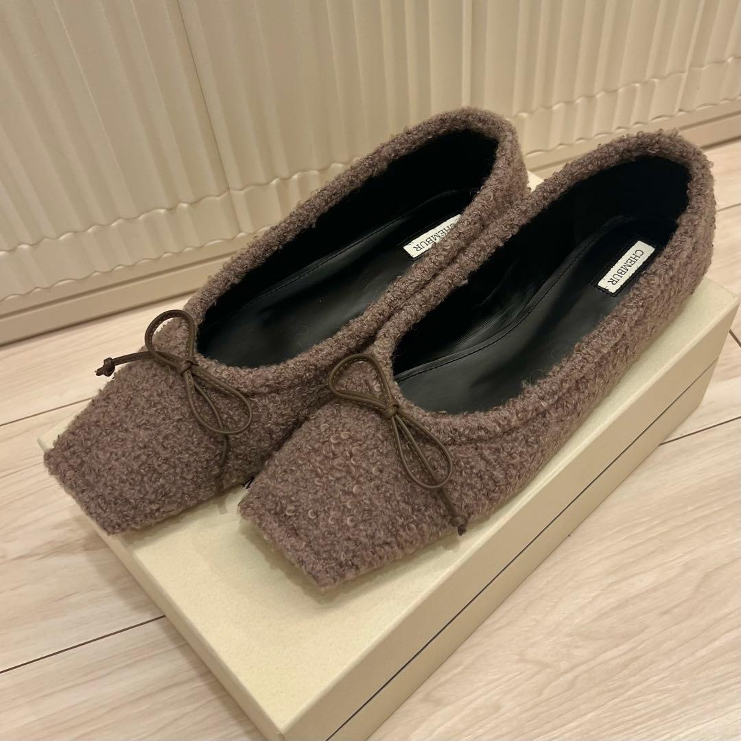 未使用✨chembur チェンバー フラットシューズ ボア 23h 23.5 - メルカリ