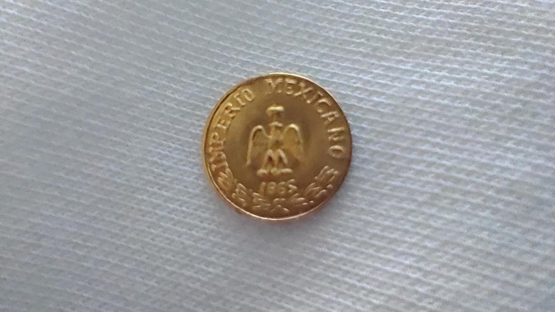 メキシコ1865年 1ペソ金貨 世界最小金貨 マクシミリアン皇帝 コイン