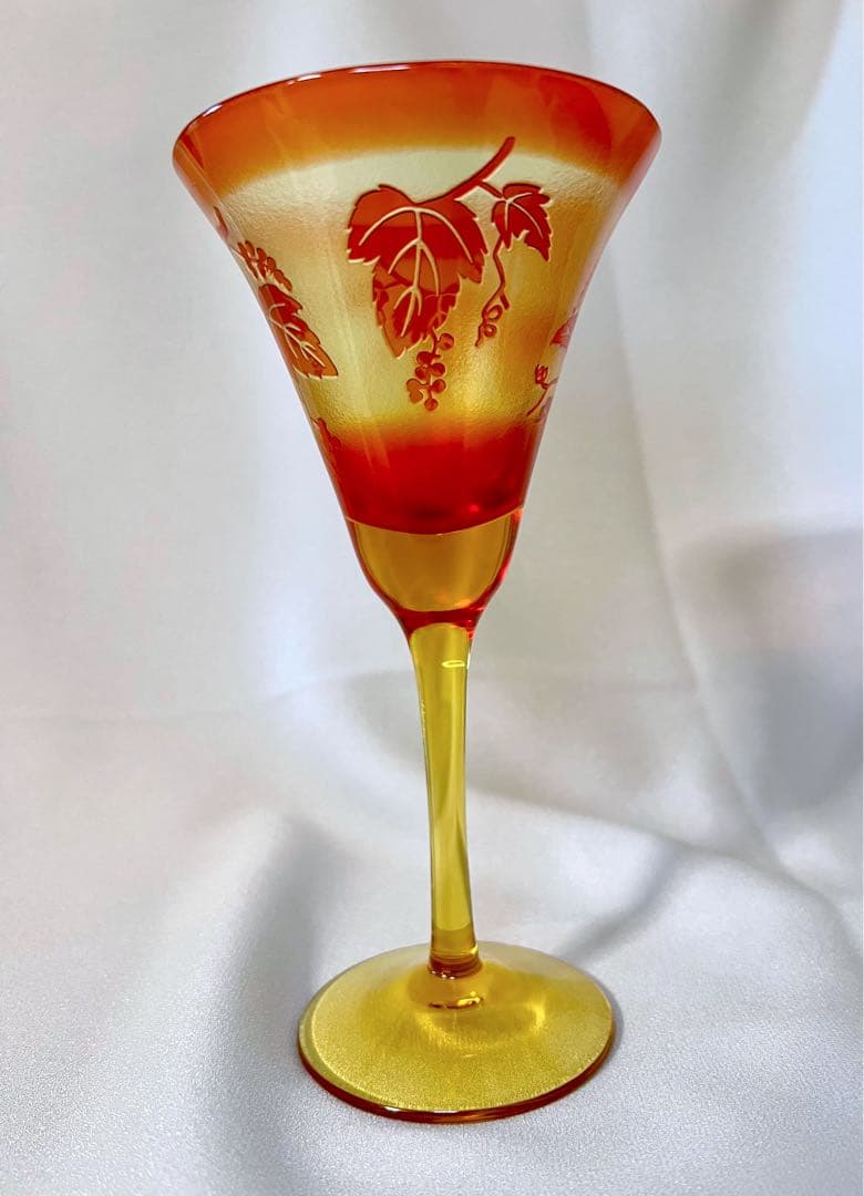 鸛《美品》現代の名工 黒木国昭 綾工房 ワイングラスペア＆ぐい呑みペア切子ガラス